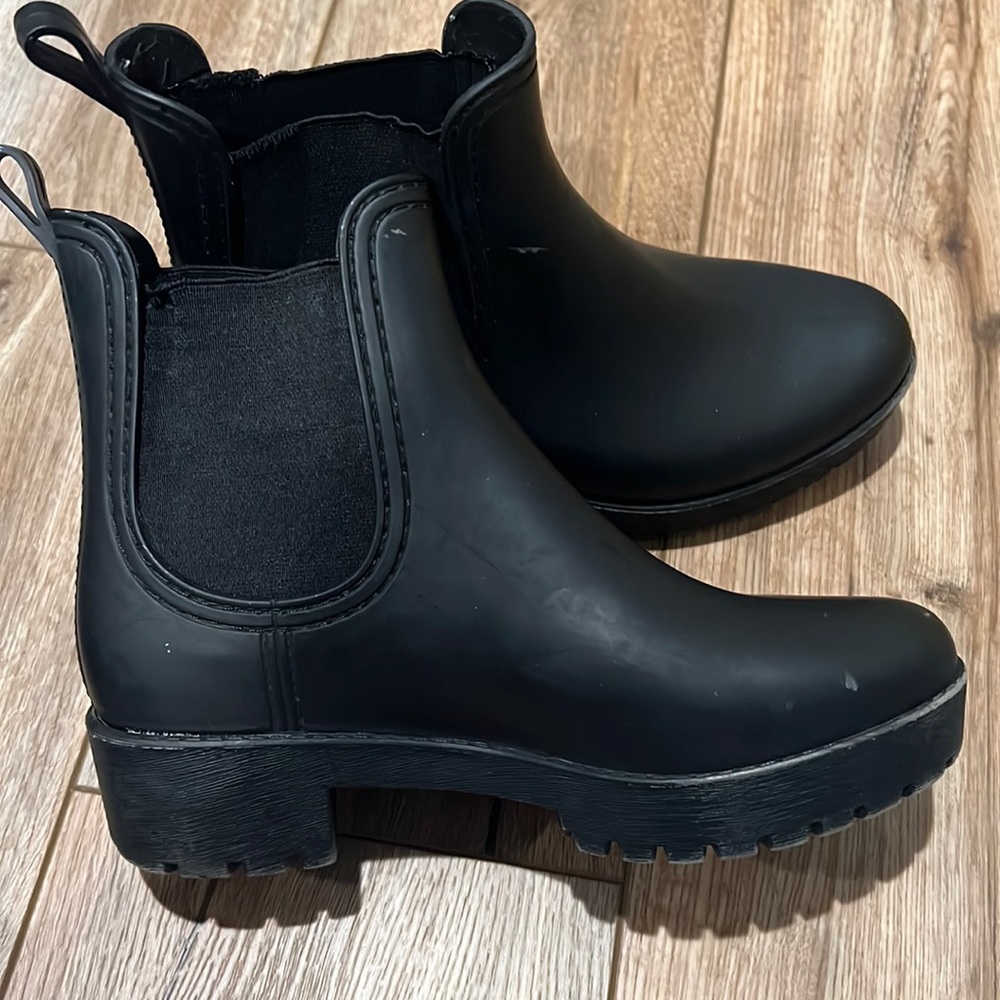 Black Jeffrey Campbell “Cloudy” Rain Boots Size 8